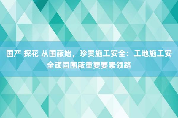 国产 探花 从围蔽始,珍贵施工安全:工地施工安全顽固围蔽重要要素领路
