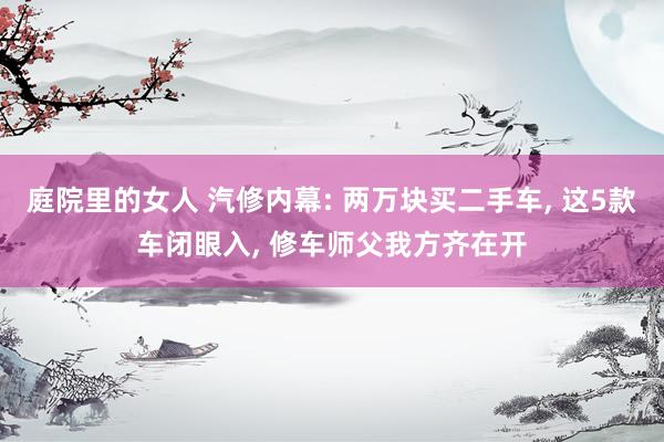 庭院里的女人 汽修内幕: 两万块买二手车, 这5款车闭眼入, 修车师父我方齐在开