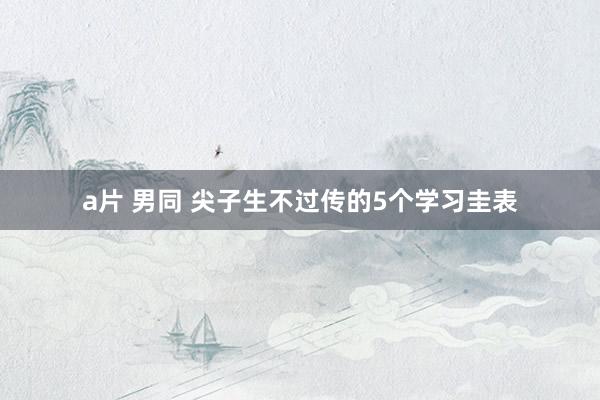 a片 男同 尖子生不过传的5个学习圭表